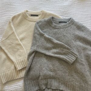 Jenni Kayne Cream Alpaca Cacoon Crewneck
